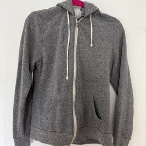 Heather gray alternative apparel zip up hoodie with HBO logo on back - Size M